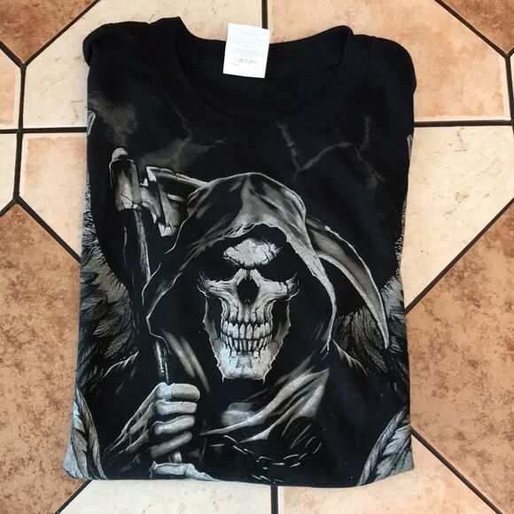 gildan grim reaper black tshirt size small - Picture 8 of 8
